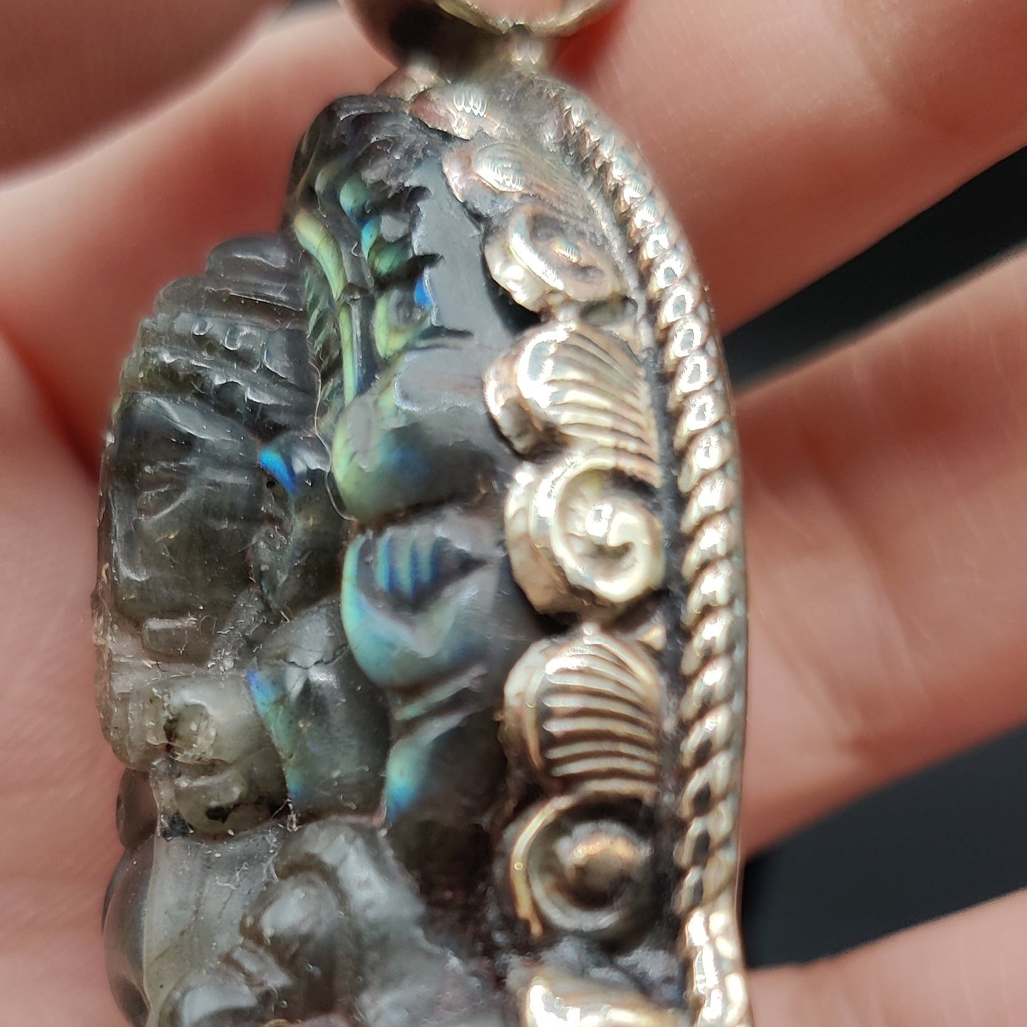 Colgante-labradorita-plata-ganesha