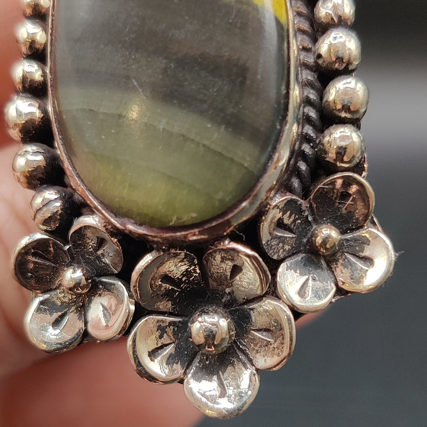 Anillo jaspe abejorro el Alpaca