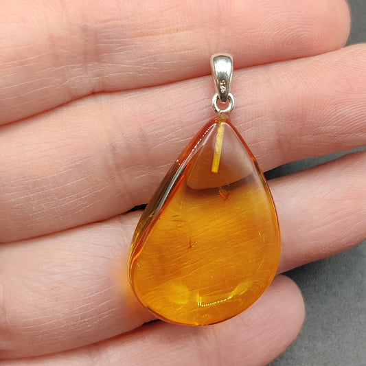 Colgante Ámbar con plata