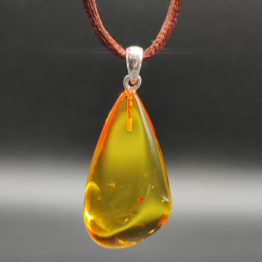 Colgante gota Ámbar con plata
