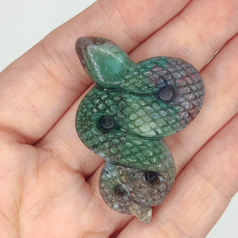 Ágata musgosa colgante serpiente