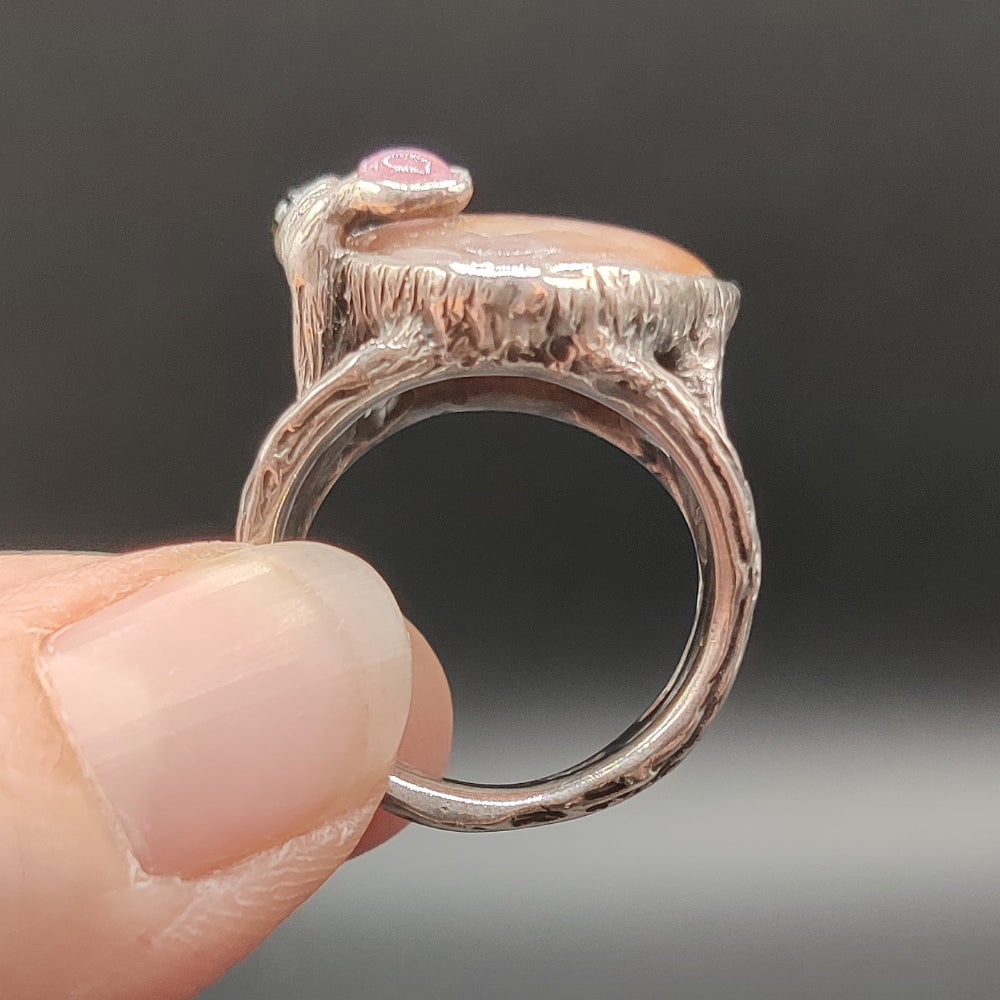 Anillo en plata y piedra sol
