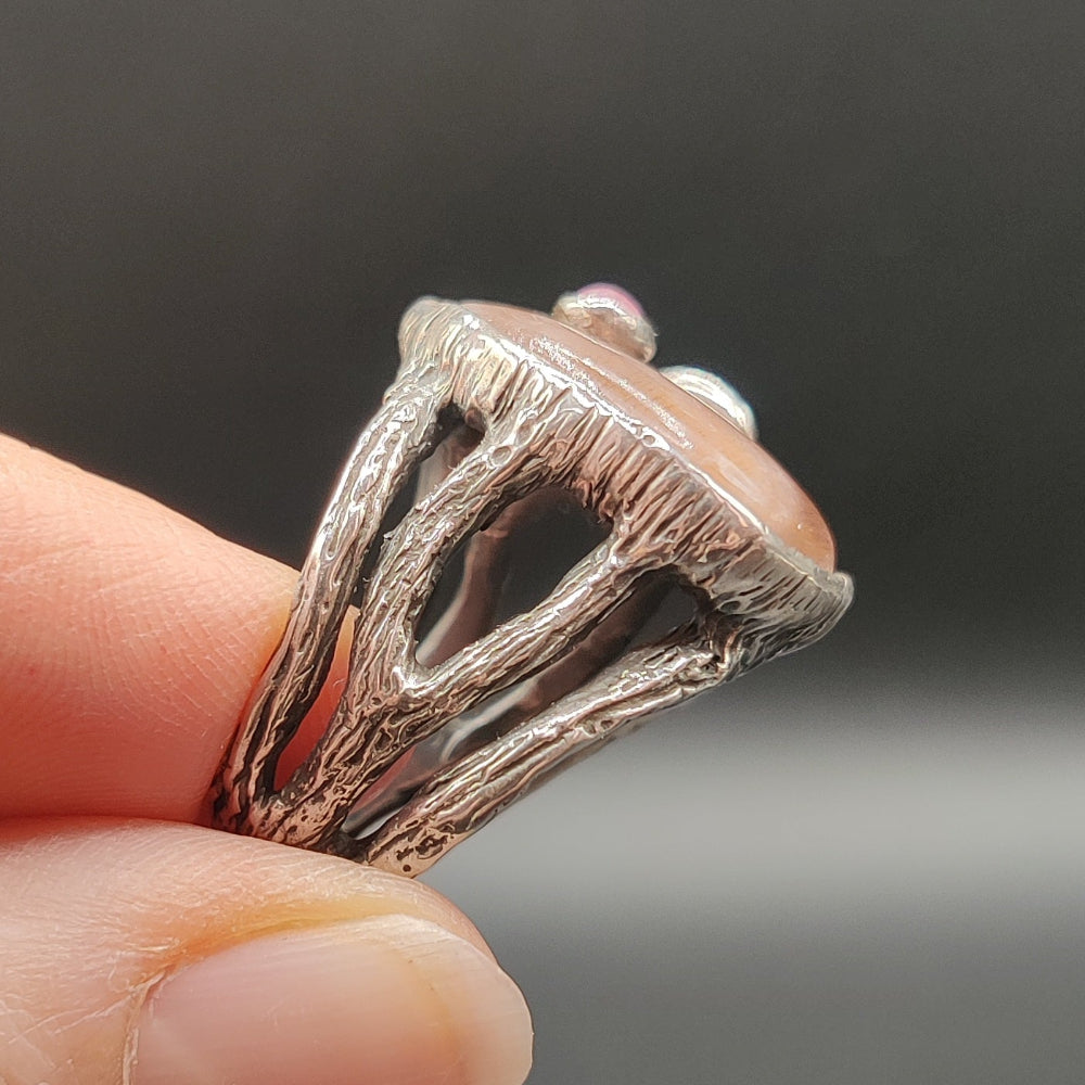 Anillo en plata y piedra sol
