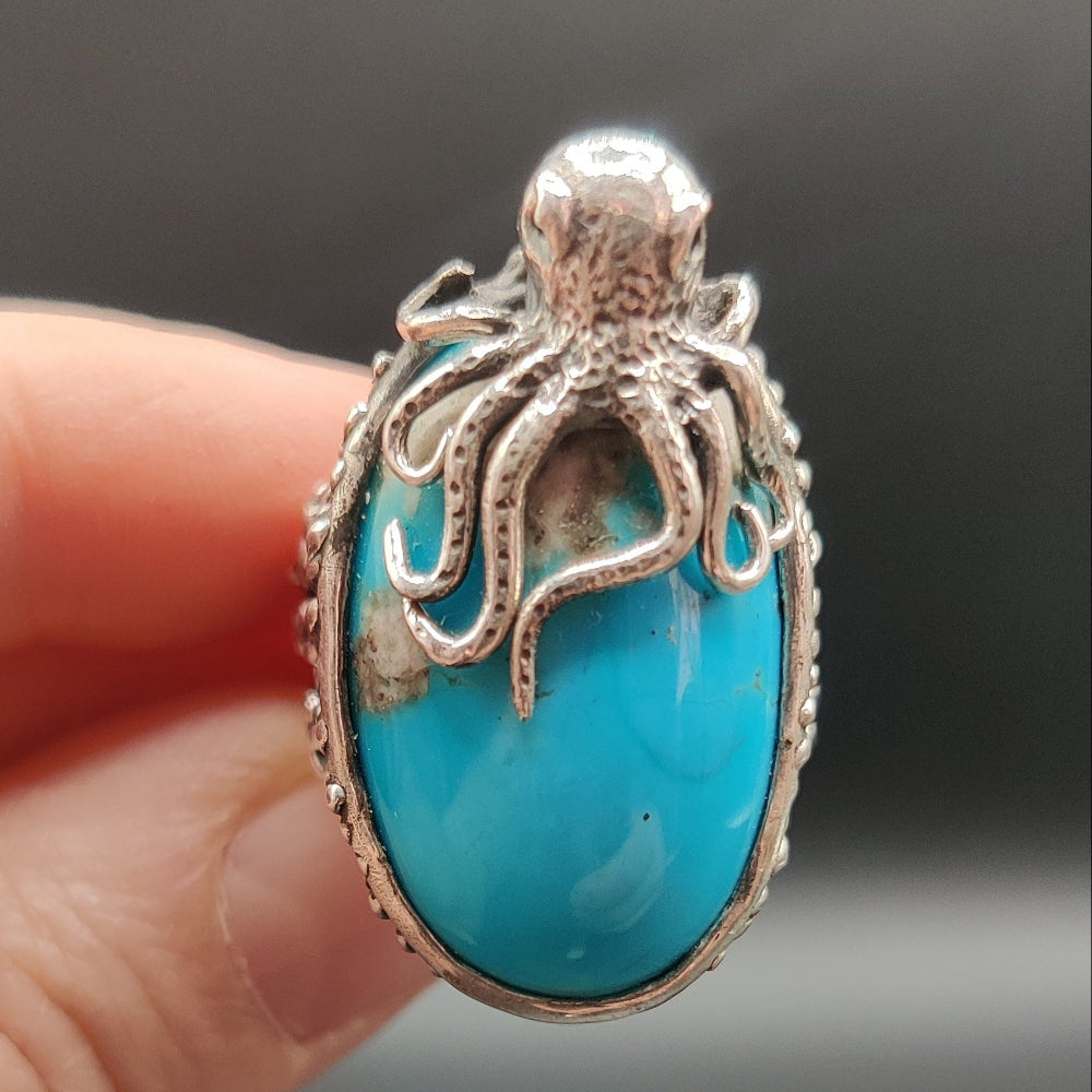 Anillo en plata y turquesa