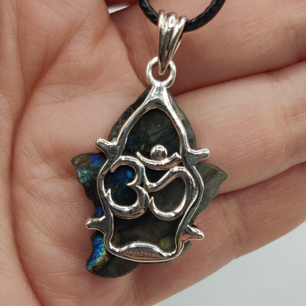 Ganesha colgante de Labradorita en plata