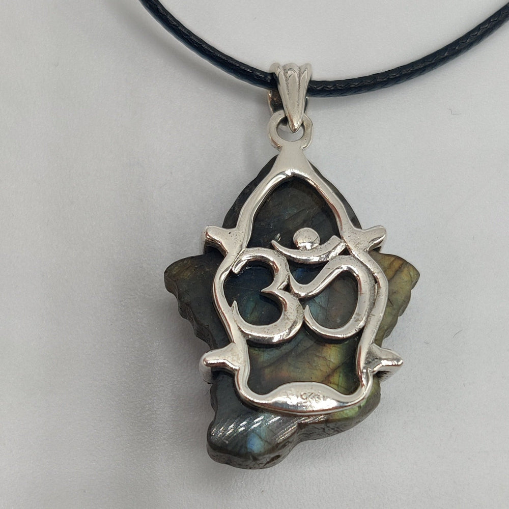 Ganesha colgante de Labradorita en plata