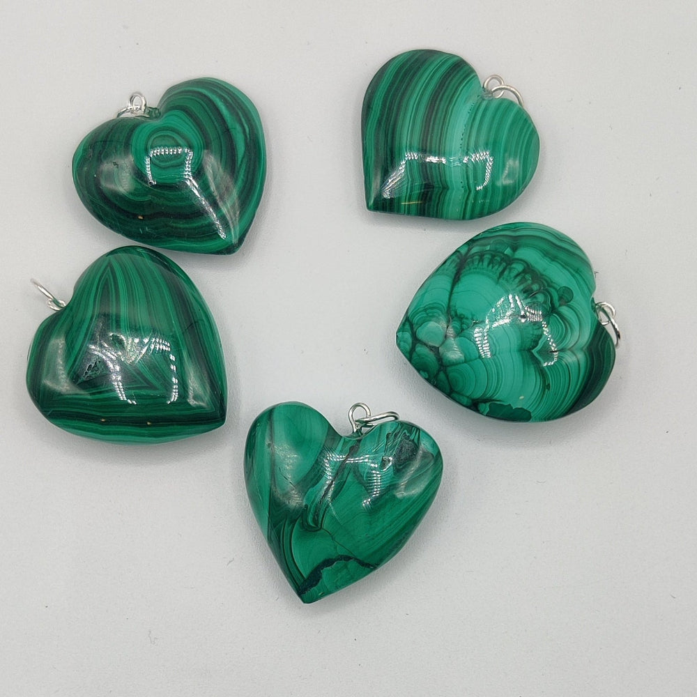 Colgante corazón de Malaquita