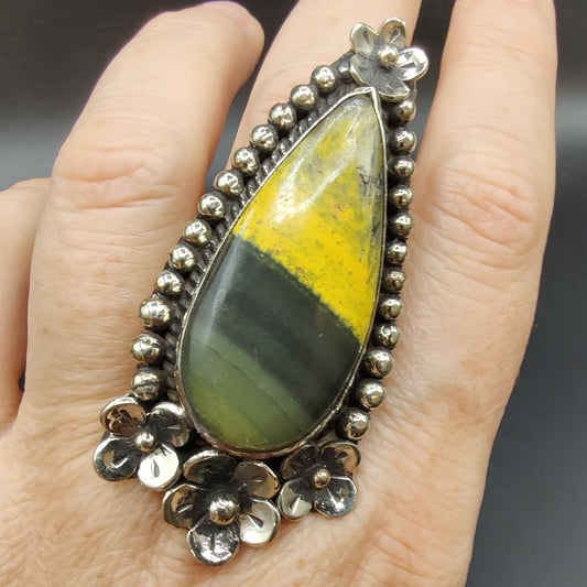 Anillo jaspe abejorro el Alpaca