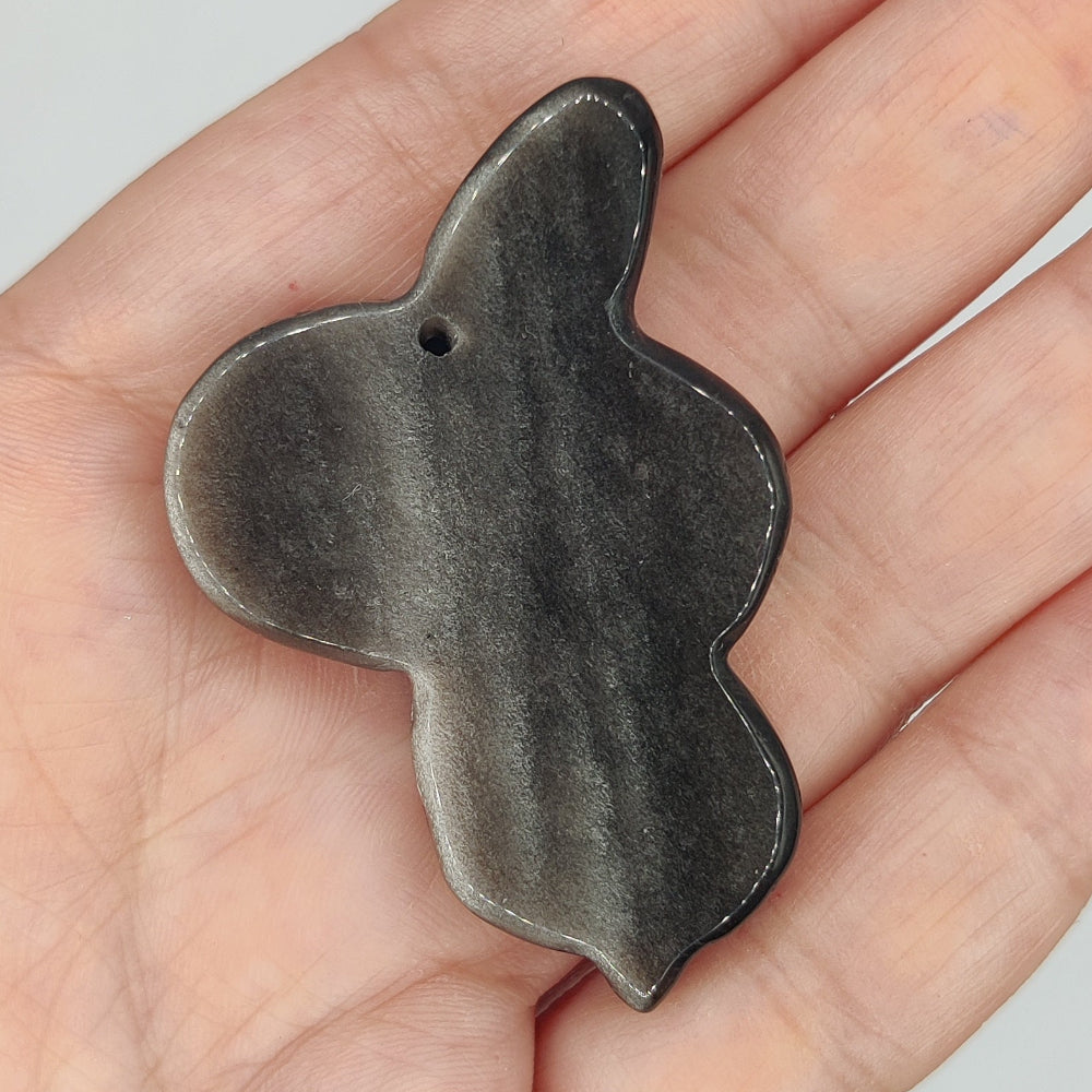 Obsidiana plateada colgante serpiente