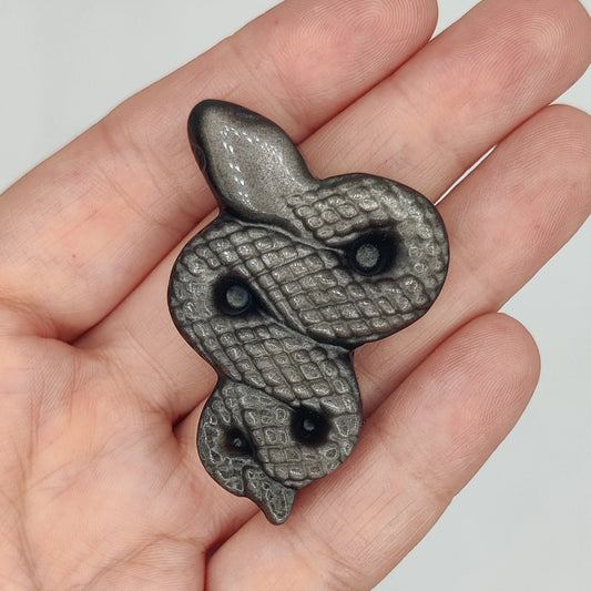 Obsidiana plateada colgante serpiente