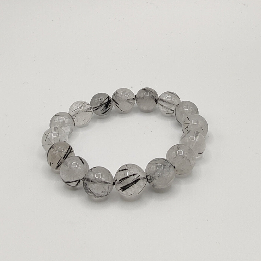 Pulsera de cuarzo con turmalina