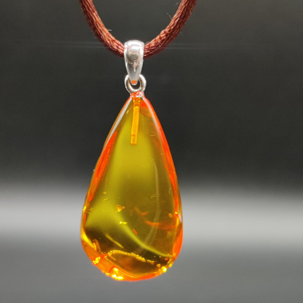 Colgante gota Ámbar con plata