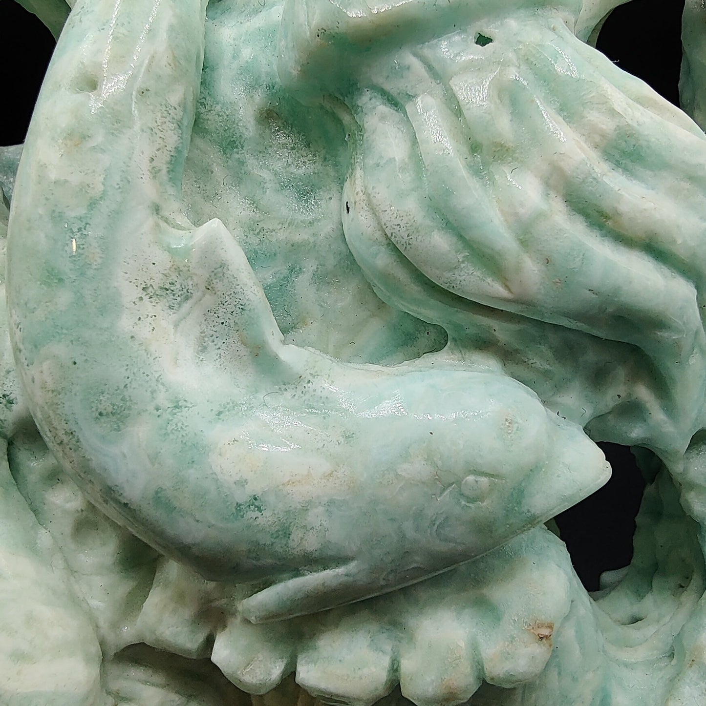 Fondo marino tallado en Aragonito azul