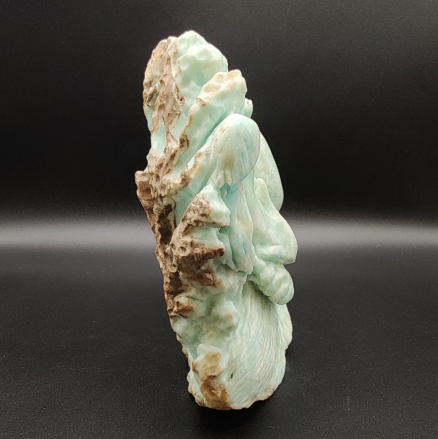 Fondo marino tallado en Aragonito azul